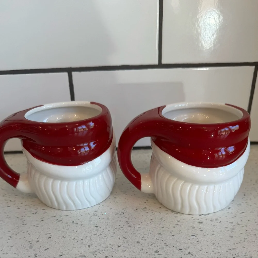 🎄 NWT Pottery Barn Santa Claus Figural Mugs – Set of 2 | 16 oz